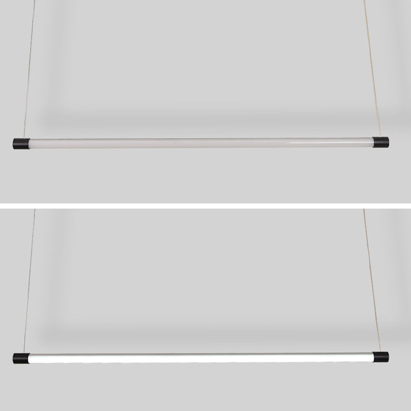 47 pouces de longueur ronde tube à led d'île Light Minimalisme moderne Aménagement d'éclairage à barre long pour la salle des affaires de bureau