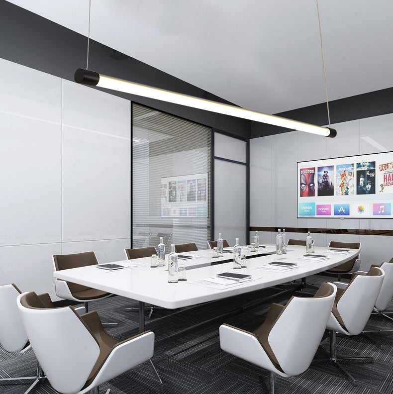 47 pouces de longueur ronde tube à led d'île Light Minimalisme moderne Aménagement d'éclairage à barre long pour la salle des affaires de bureau