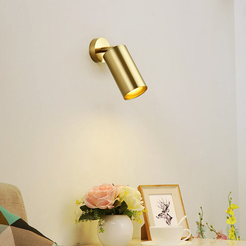 Ultra-modern Cylinder Wall Mount Lighting Metallic Wall Mounted Light Fixture for Living Room