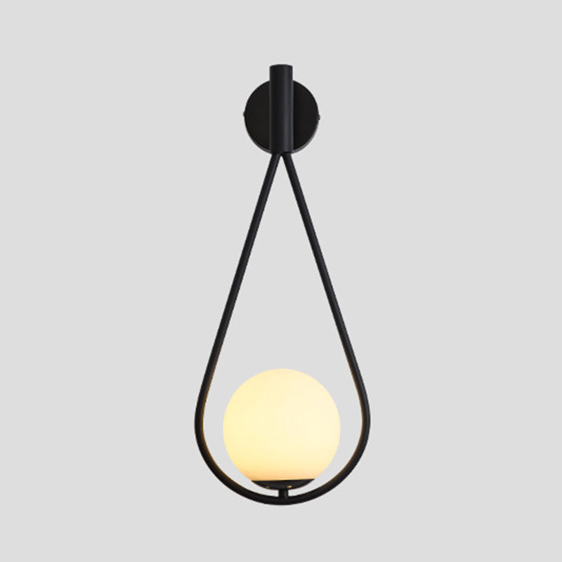 Glass Sphere Wall Sconce Modern Minimalism 1 Light Living Room Suspender Wall Lighting