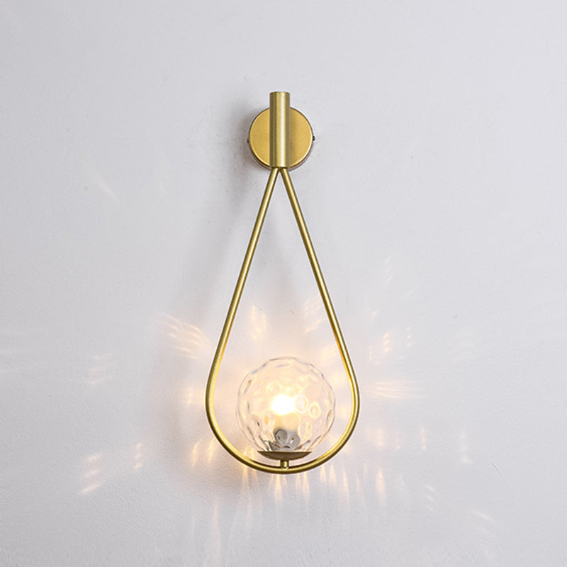 Glass Sphere Wall Sconce Modern Minimalism 1 Light Living Room Suspender Wall Lighting