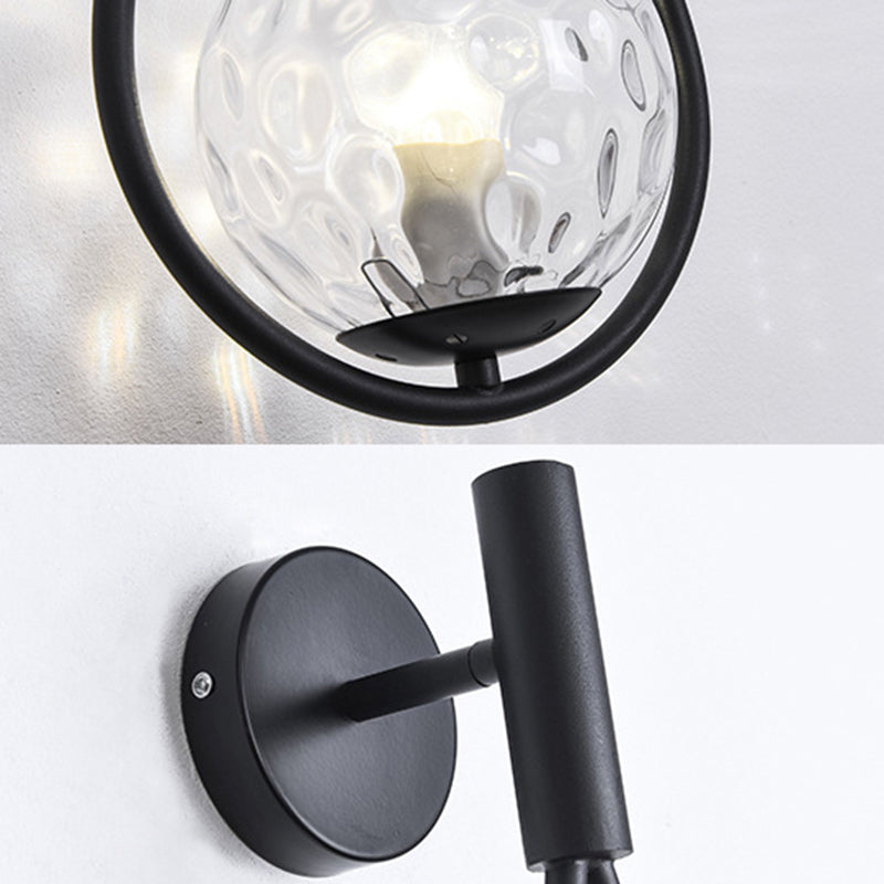 Glass Sphere Wall Sconce Modern Minimalism 1 Light Living Room Suspender Wall Lighting