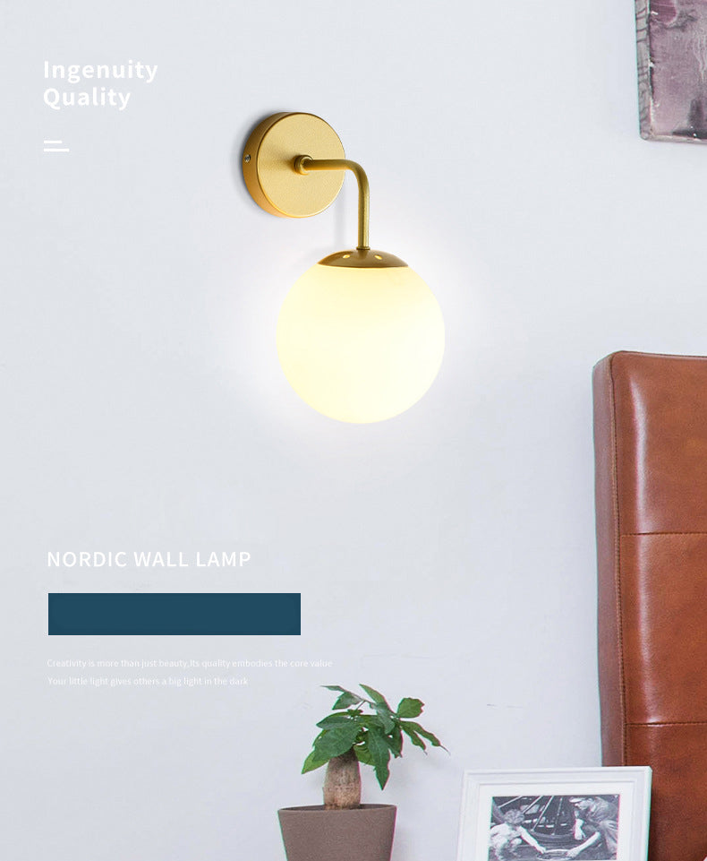 Globe Shade Wall Light Glamp 1 licht Moderne minimalistische stijl SCONCE LICHT VOOR SLAAPKAMER
