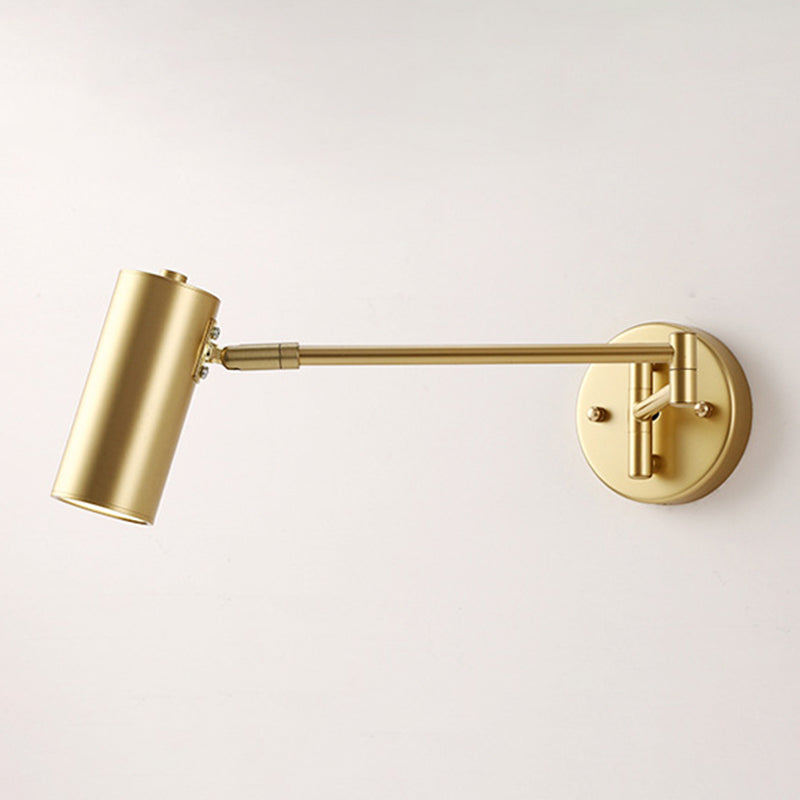 Metal 1 Light Wall Sconce Modern Cilindrico a parete a parete con braccio regolabile per camera da letto