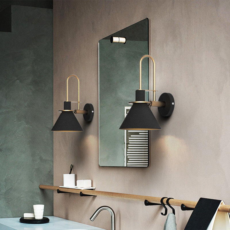 Postmodern Simplicity Cone Wall Lamps Metal Wall Lighting Fixtures for Bedroom