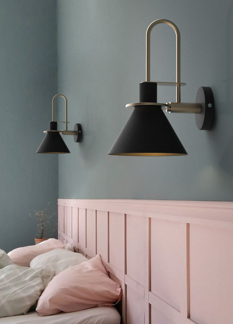 Postmodern Simplicity Cone Wall Lamps Metal Wall Lighting Fixtures for Bedroom