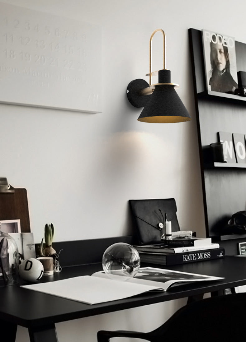 Postmodern Simplicity Cone Wall Lamps Metal Wall Lighting Fixtures for Bedroom