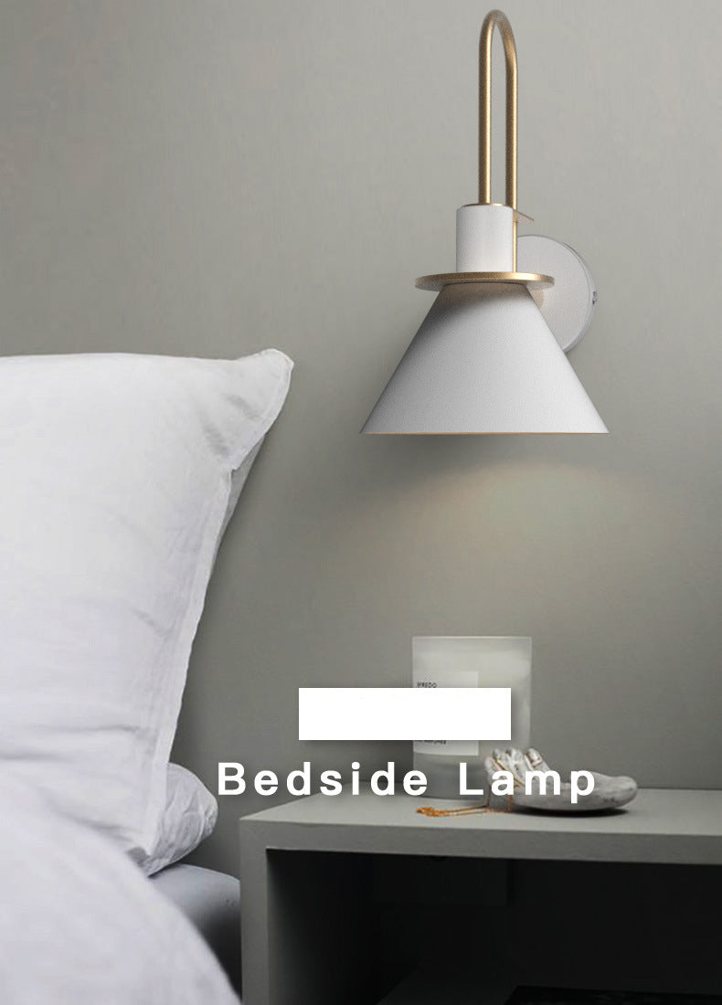 Postmodern Simplicity Cone Wall Lamps Metal Wall Lighting Fixtures for Bedroom