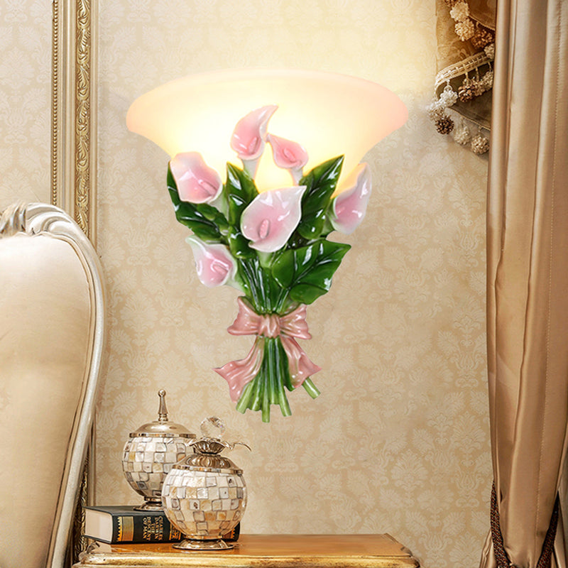 Bouquet de résine Flush Mount moderne 1 Murau clair Appiculture de lumière en noir / vert avec verre givré en opale