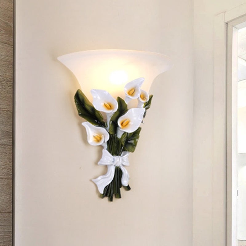 Bouquet de résine Flush Mount moderne 1 Murau clair Appiculture de lumière en noir / vert avec verre givré en opale
