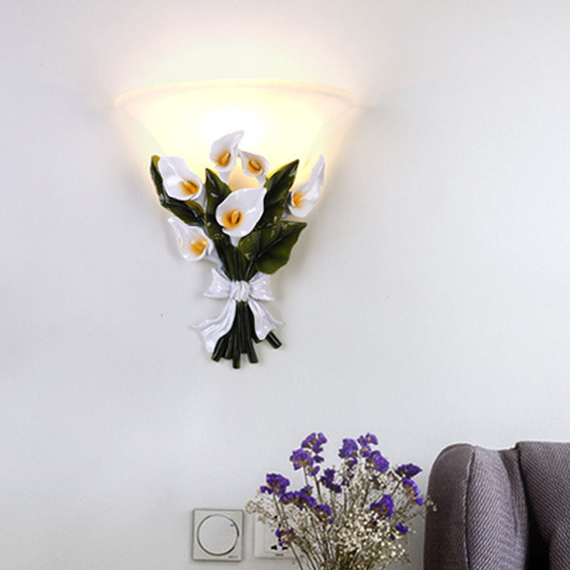 Bouquet de résine Flush Mount moderne 1 Murau clair Appiculture de lumière en noir / vert avec verre givré en opale