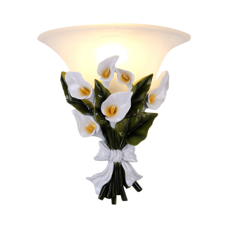 Bouquet de résine Flush Mount moderne 1 Murau clair Appiculture de lumière en noir / vert avec verre givré en opale