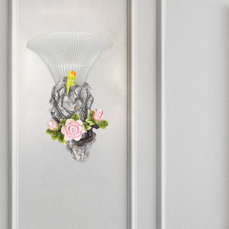 Luz de la pared de la pared del jardín de roca gris, resina modernista 1