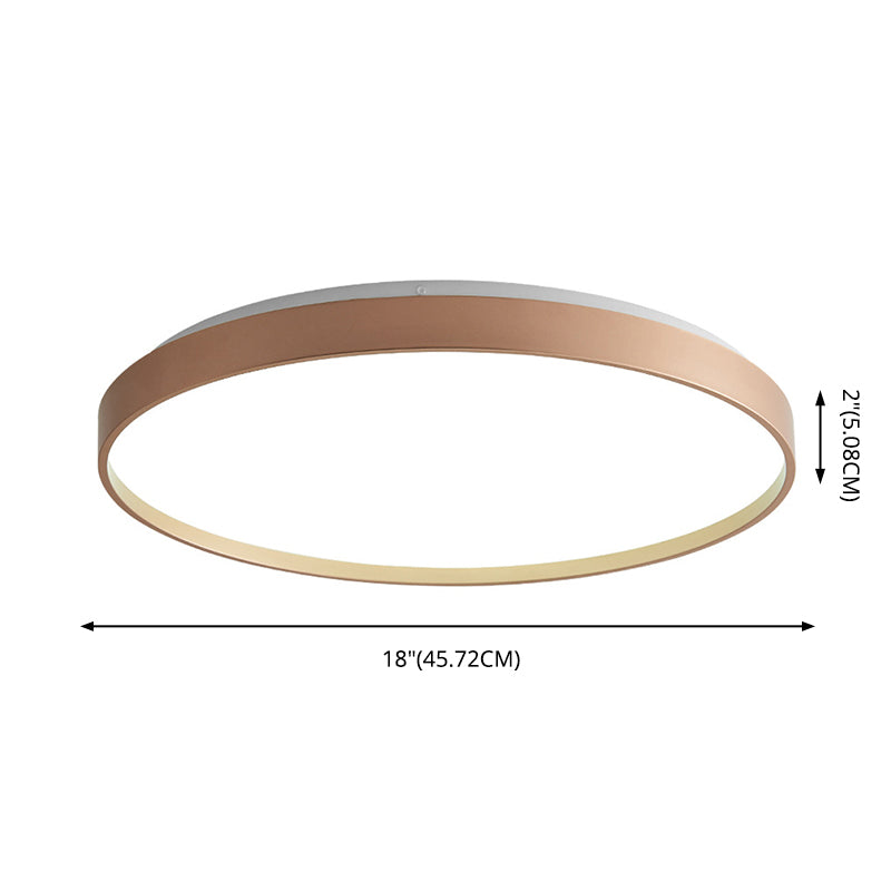 Plafonnier rond simple en métal pour salle d'étude, éclairage LED encastré avec diffuseur en acrylique