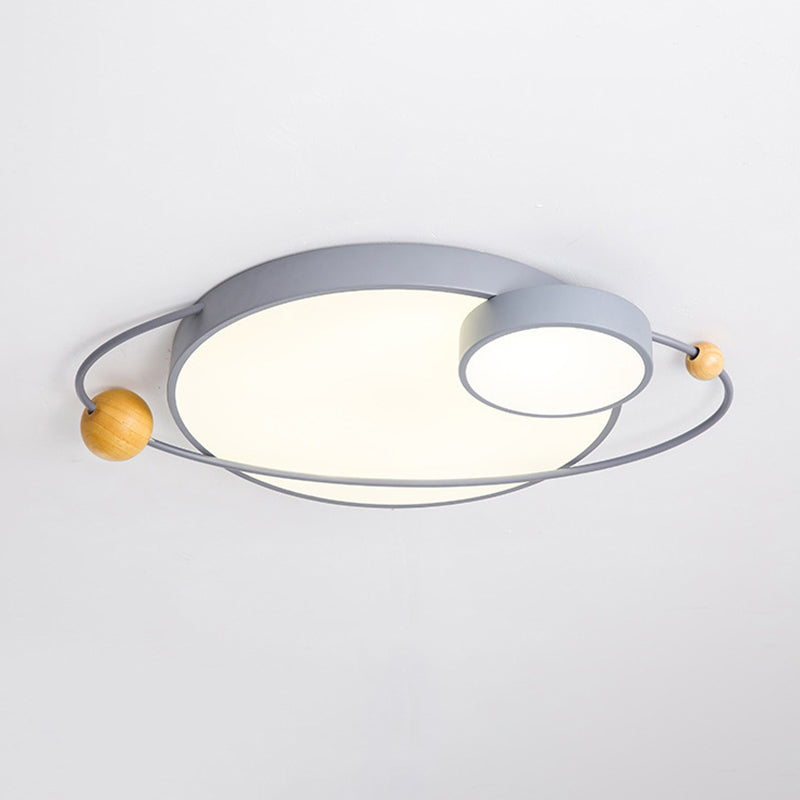 Circular Metal Ceiling Flushmount Lamp Nordic Style LED Flush Light for Living Room