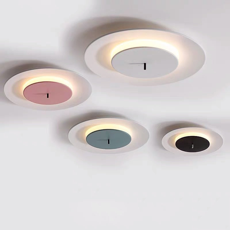 Macaroon UFO Flush Ceiling Light Fixture Creative LED Flush Ceiling Lights for Bedroom