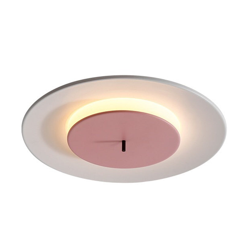 Macaroon UFO Flush Ceiling Light Fixture Creative LED Flush Ceiling Lights for Bedroom