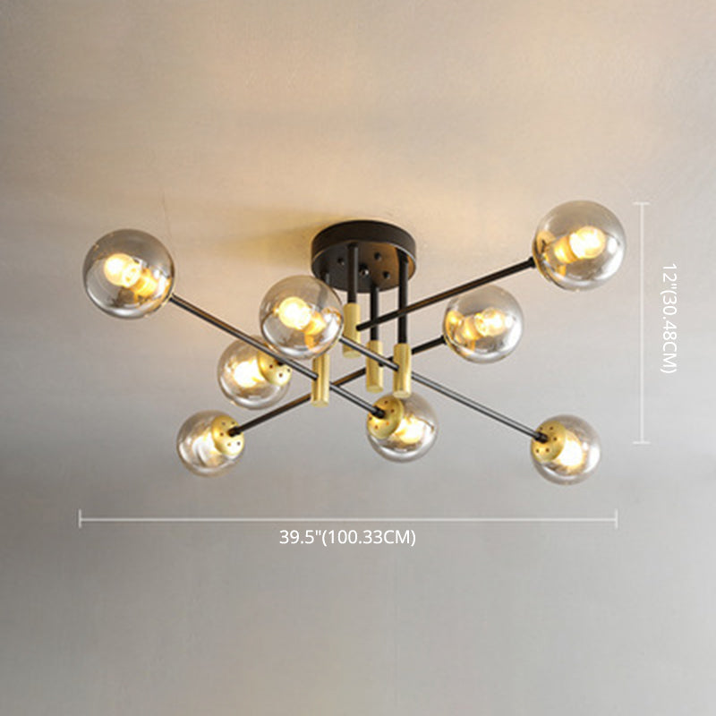 Plafondlamp in Scandinavische stijl, ronde glazen inbouwplafondlamp voor slaapkamer