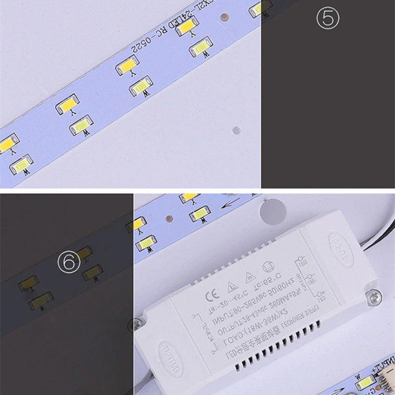 Wooden Flush Mount Ceiling Light LED Square Flush Mount Light for Living Room Bedroom