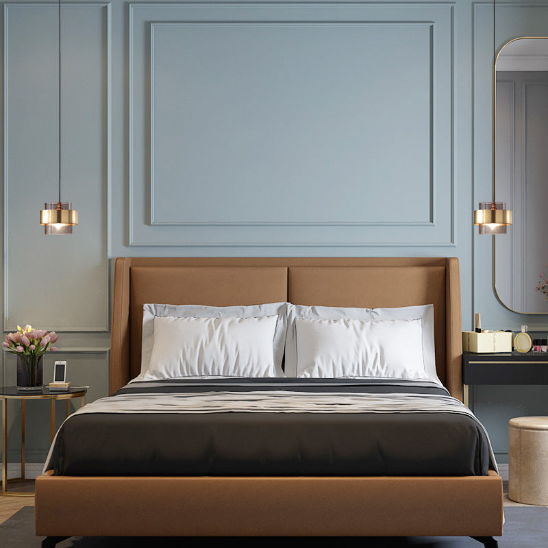 Goldzylinder Suspension Anhänger zeitgenössischer Stil Metall Decke Anhänger Licht für Schlafzimmer