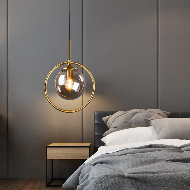 Luminaire pendentif en verre globe
