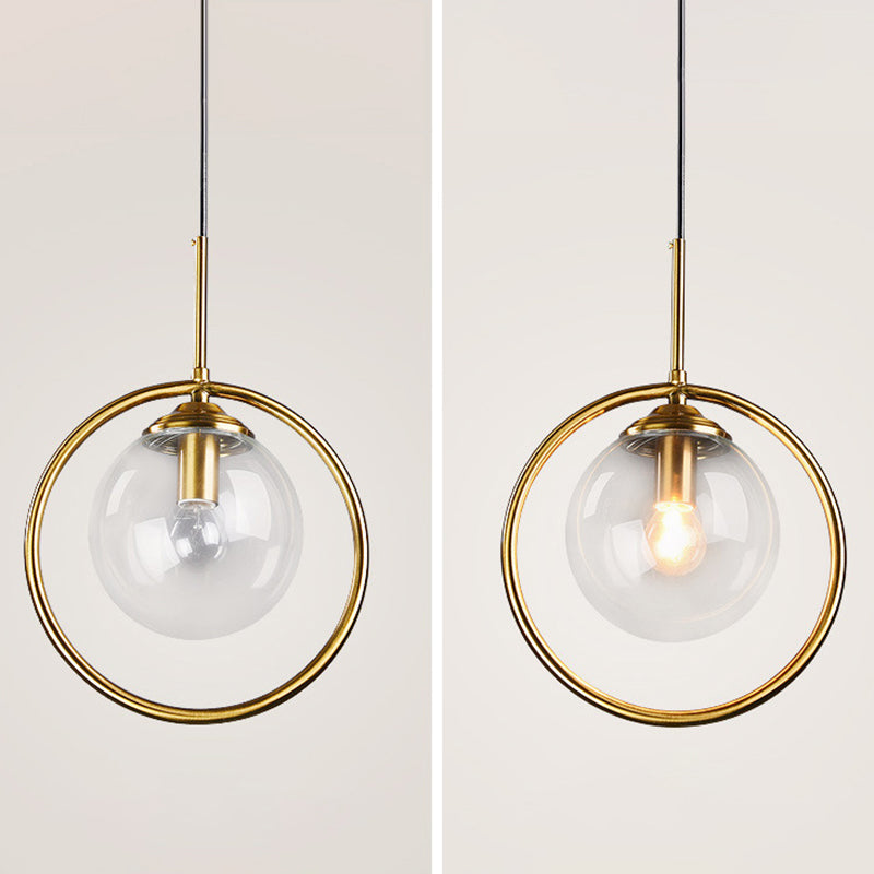 Luminaire pendentif en verre globe