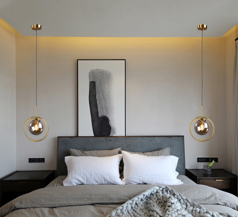 Luminaire pendentif en verre globe