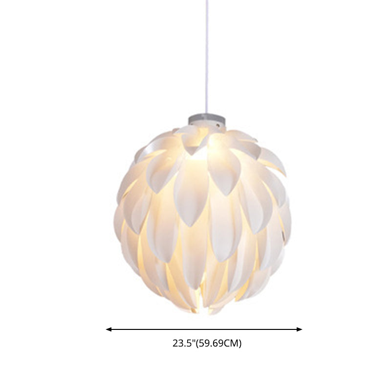 Acrylic Petal Pendant Ceiling Light Minimalist Style Hanging Pendant Light in White