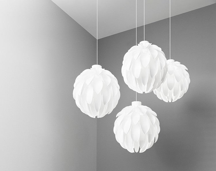 Acrylic Petal Pendant Ceiling Light Minimalist Style Hanging Pendant Light in White