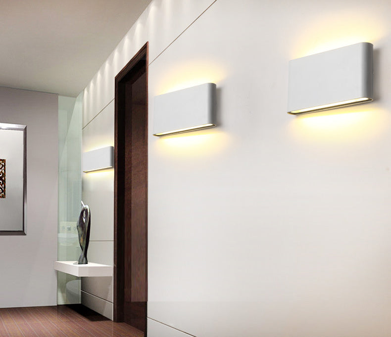 Minimalist LED Up and Down light Frame Wall Light Metal Rectangle Wall Light for Living Room