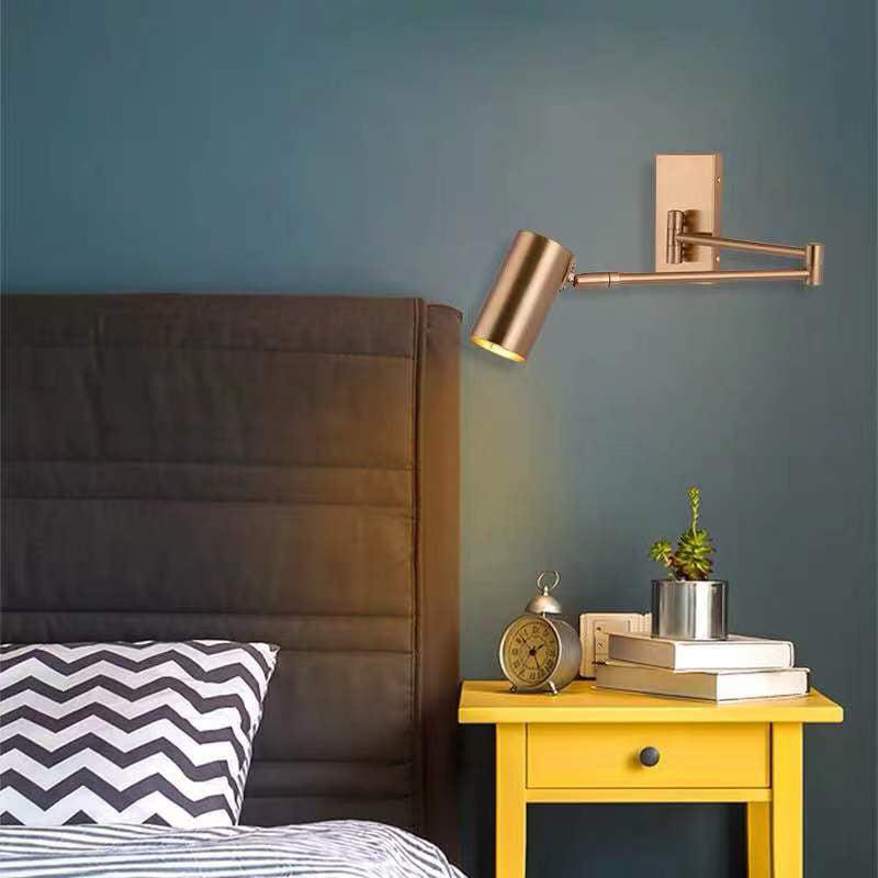 Modern Adjustable Arms Wall Mount Lighting Metallic Wall Mounted Lighting for Bedside