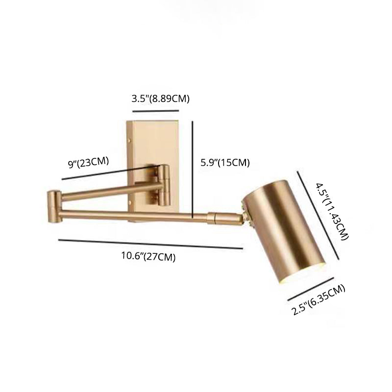 Modern Adjustable Arms Wall Mount Lighting Metallic Wall Mounted Lighting for Bedside