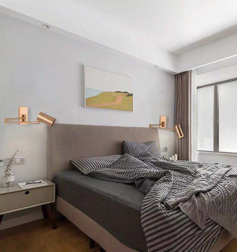 Modern Adjustable Arms Wall Mount Lighting Metallic Wall Mounted Lighting for Bedside