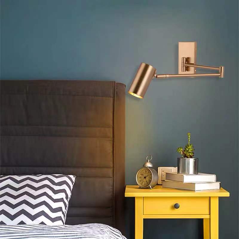 Modern Adjustable Arms Wall Mount Lighting Metallic Wall Mounted Lighting for Bedside