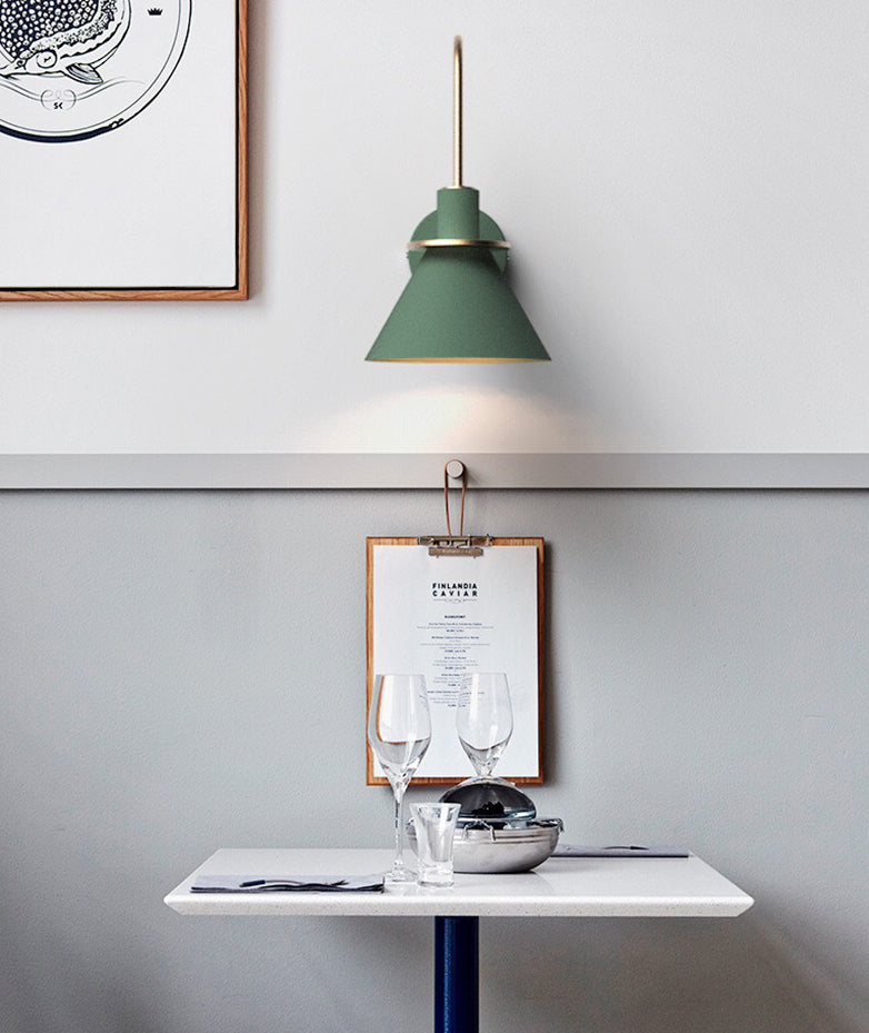 12" H Nordic Macaroon Style Metal Wall Sconce Single Bulb Cone Shade Wall Lamp for Bedroom