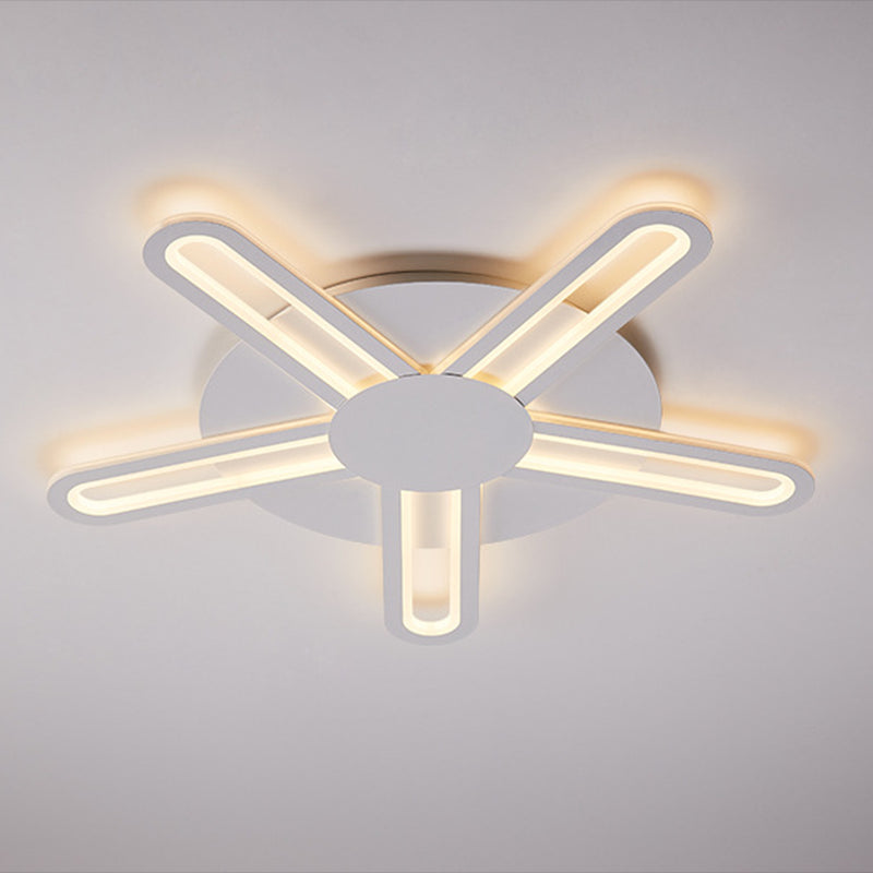 White Sputnik Flush Ceiling Lamp Minimalism LED Acrylic Flushmount for Living Room