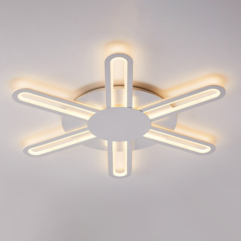 White Sputnik Flush Ceiling Lamp Minimalism LED Acrylic Flushmount for Living Room