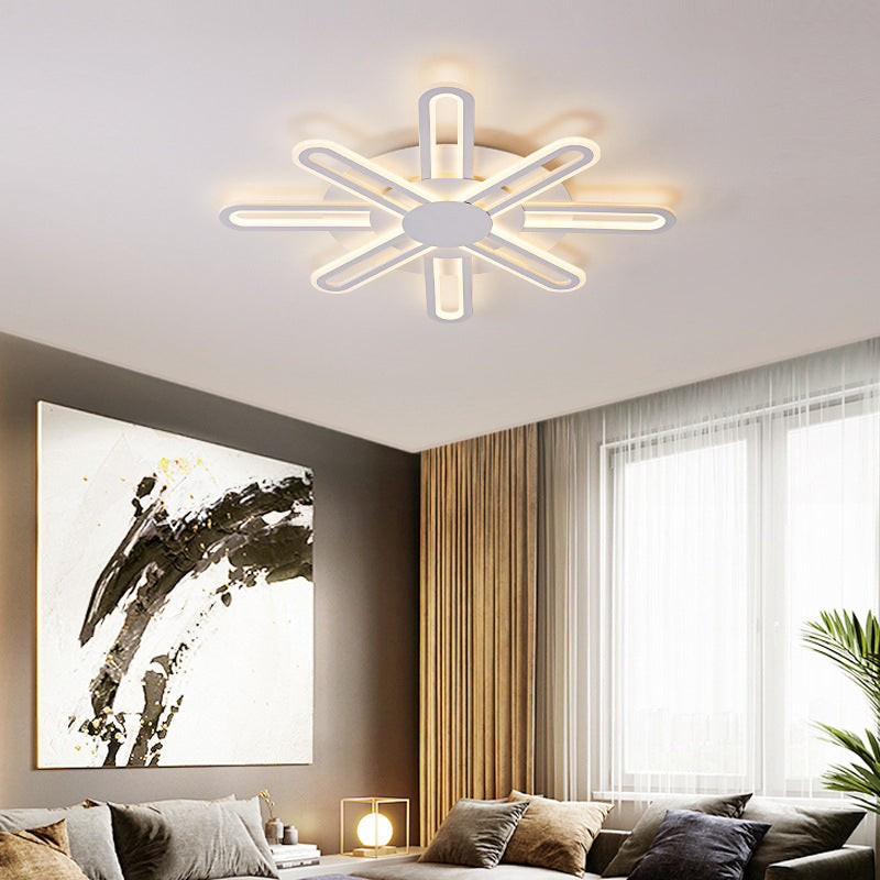 White Sputnik Flush Ceiling Lamp Minimalism LED Acrylic Flushmount for Living Room