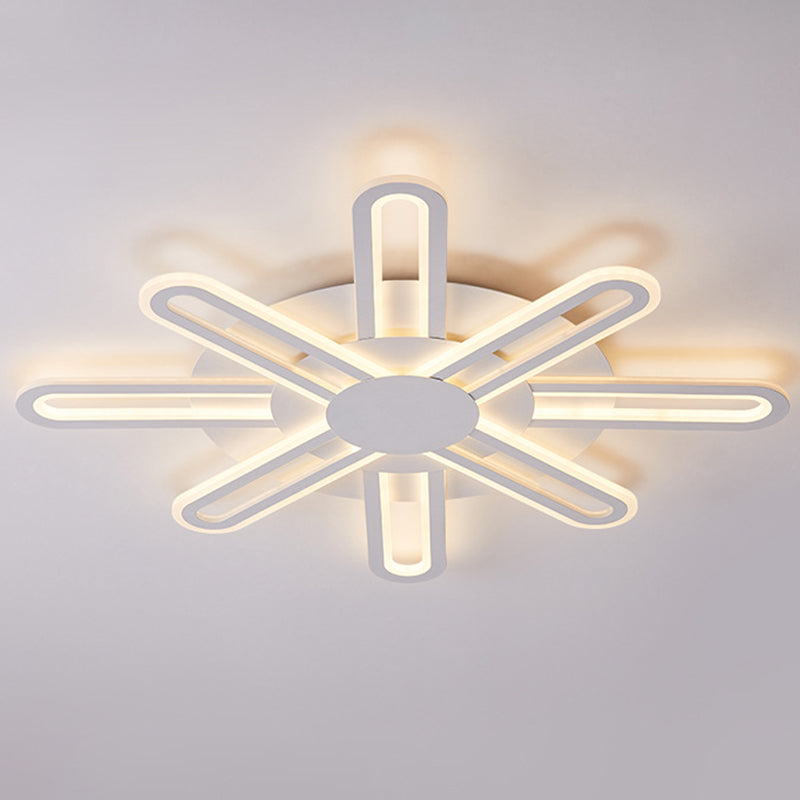 White Sputnik Flush Ceiling Lamp Minimalism LED Acrylic Flushmount for Living Room