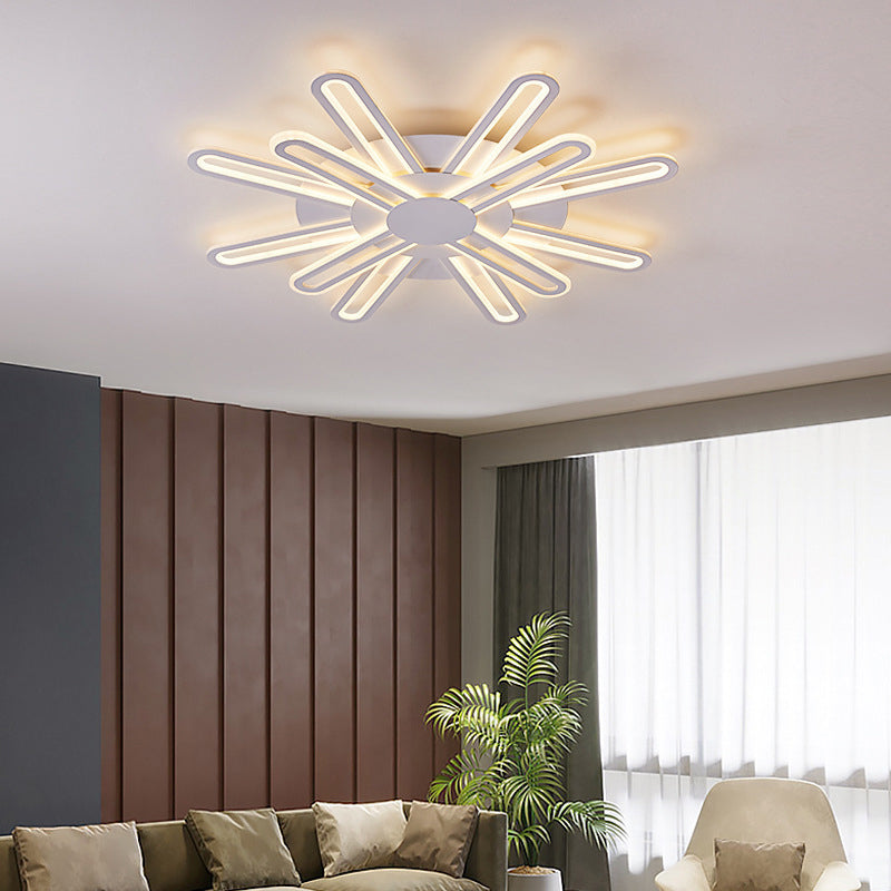 White Sputnik Flush Ceiling Lamp Minimalism LED Acrylic Flushmount for Living Room