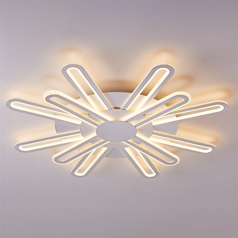 White Sputnik Flush Ceiling Lamp Minimalism LED Acrylic Flushmount for Living Room