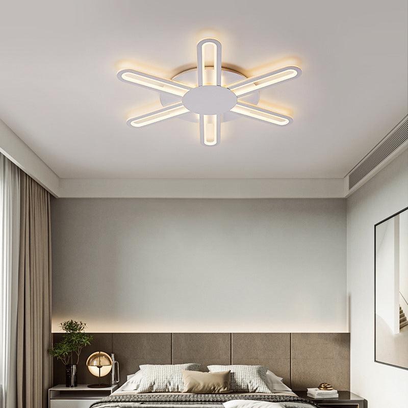 White Sputnik Flush Ceiling Lamp Minimalism LED Acrylic Flushmount for Living Room