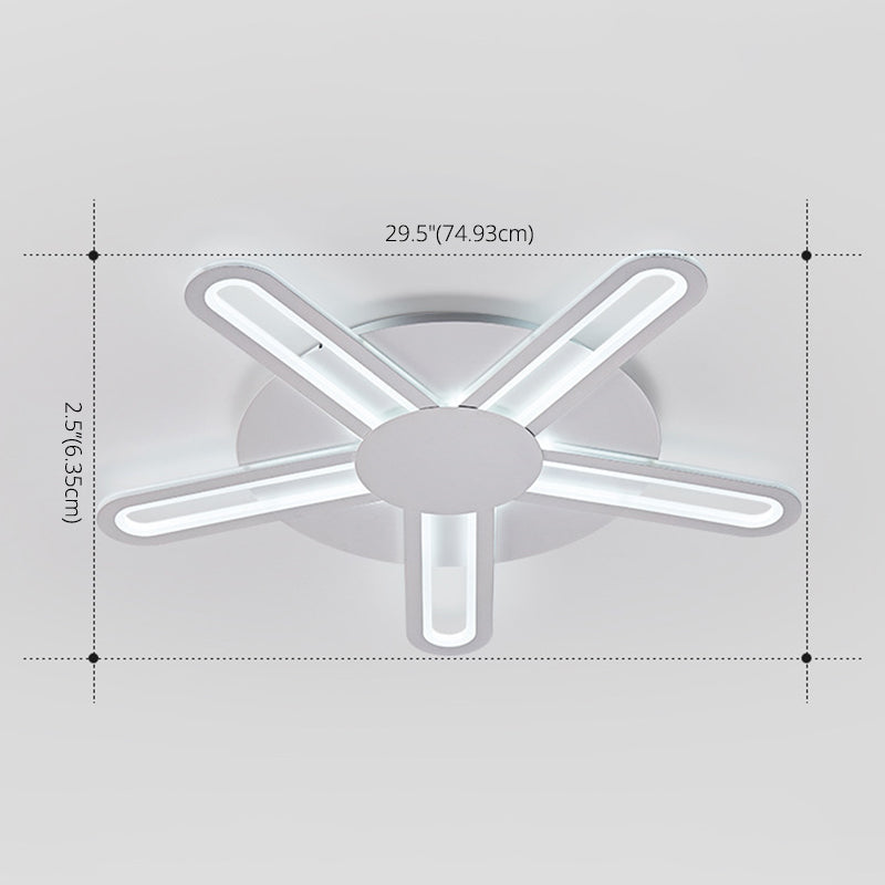 White Sputnik Flush Ceiling Lamp Minimalism LED Acrylic Flushmount for Living Room