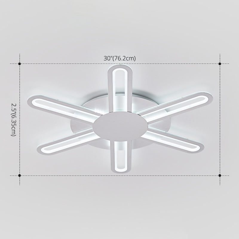 White Sputnik Flush Ceiling Lamp Minimalism LED Acrylic Flushmount for Living Room