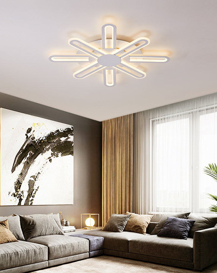 White Sputnik Flush Ceiling Lamp Minimalism LED Acrylic Flushmount for Living Room