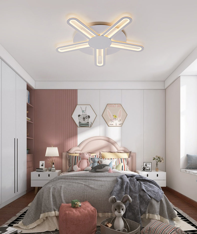 White Sputnik Flush Ceiling Lamp Minimalism LED Acrylic Flushmount for Living Room