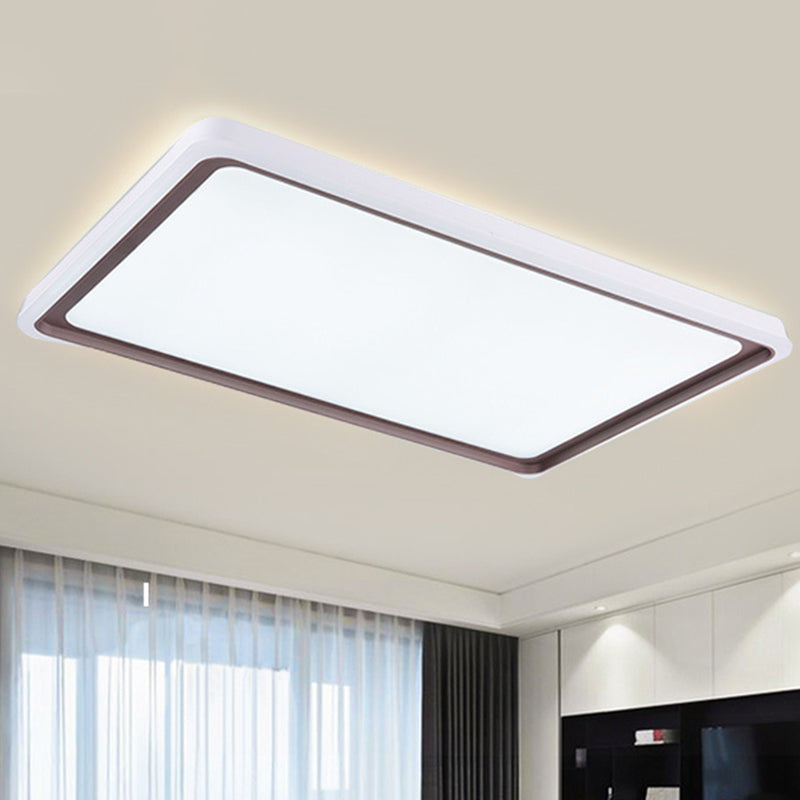 Acrylic Geometric Shaped Ceiling Lighting Simple Coffee and White LED Flush Mount Light
