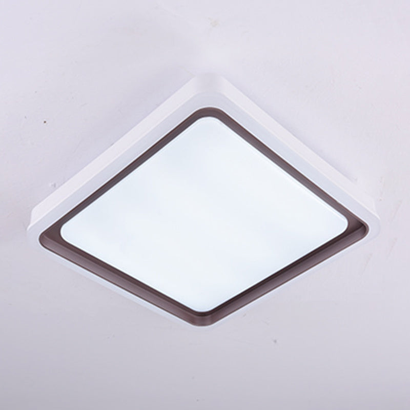 Acrylic Geometric Shaped Ceiling Lighting Simple Coffee and White LED Flush Mount Light