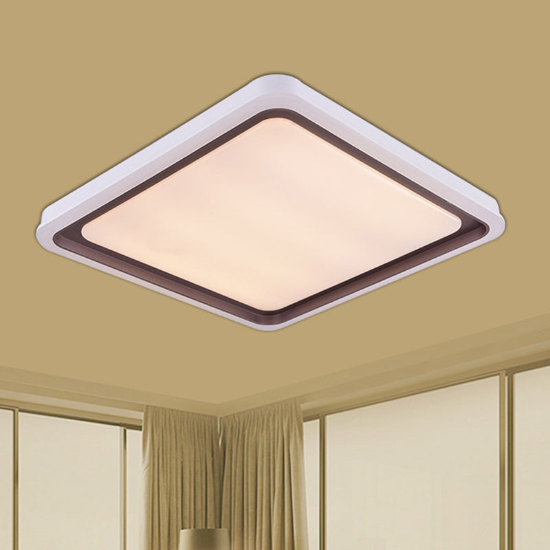 Acrylic Geometric Shaped Ceiling Lighting Simple Coffee and White LED Flush Mount Light