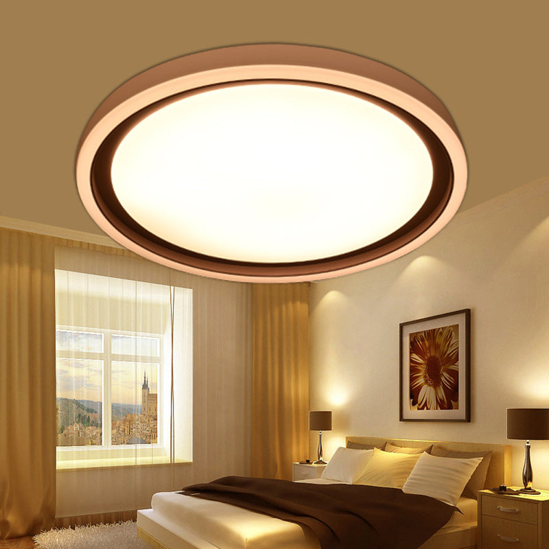 Acrylic Geometric Shaped Ceiling Lighting Simple Coffee and White LED Flush Mount Light